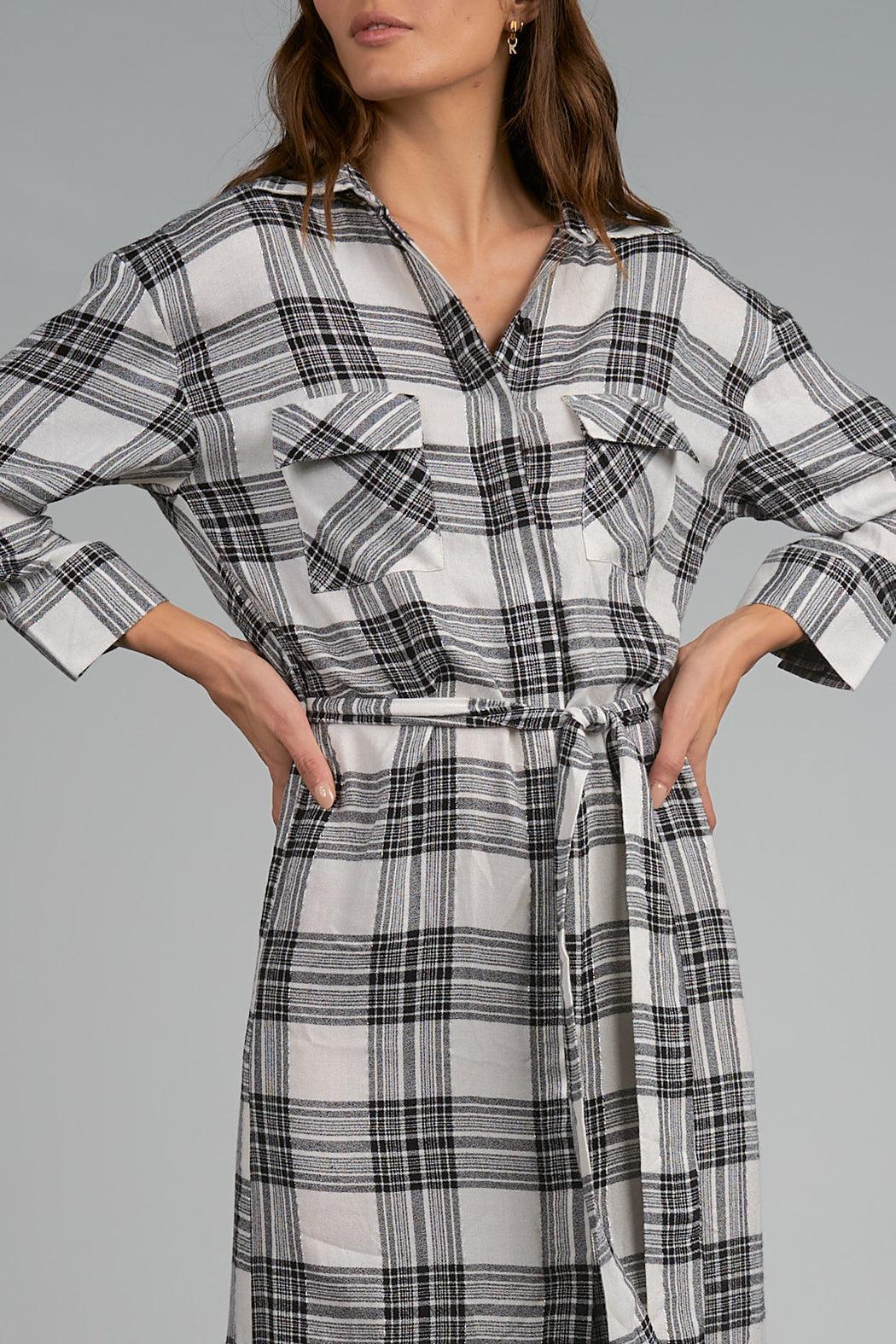 PLAID WRAP DRESS Female Product Image