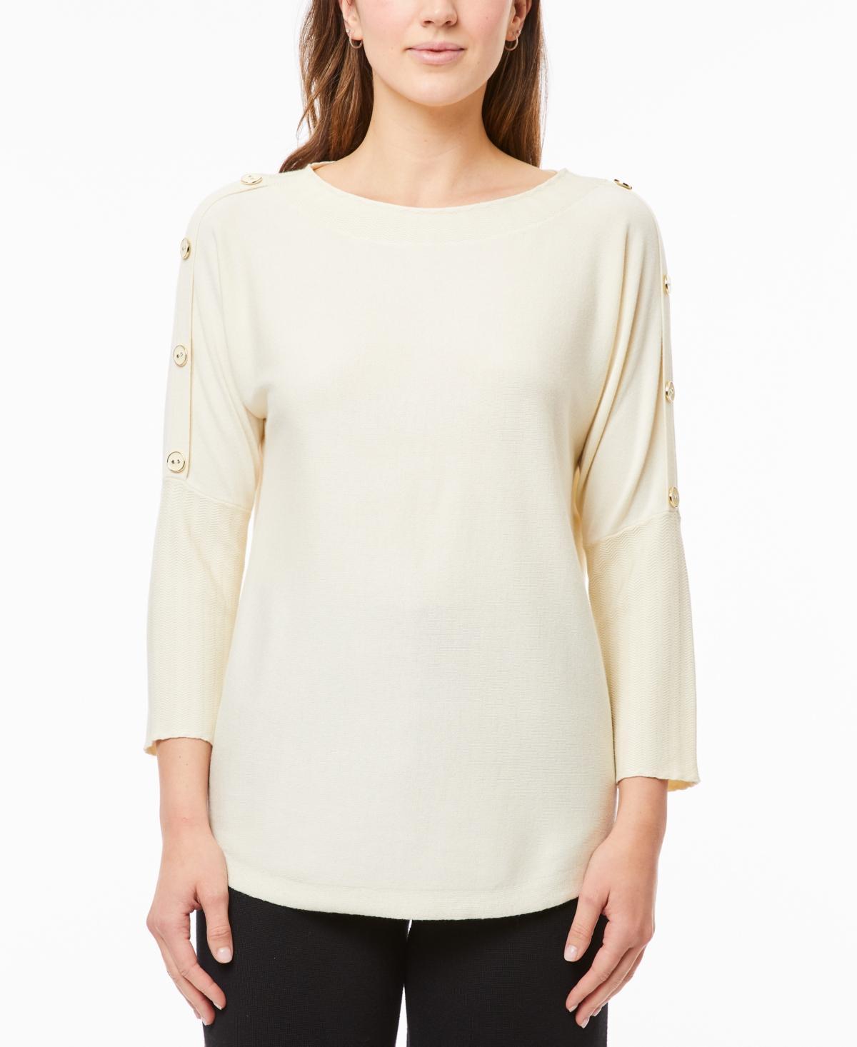 Melissa Paige Womens Dolman-Sleeve Wavy-Ribbed Sweater, Regular & Petite Product Image