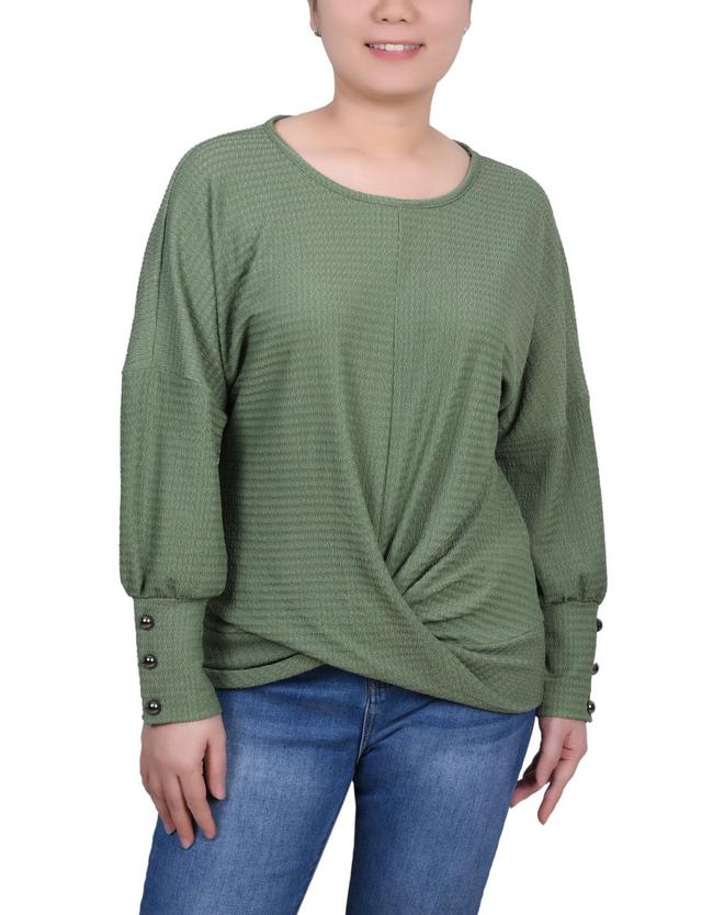 Long Sleeve Textured Knit Top - Petite Product Image