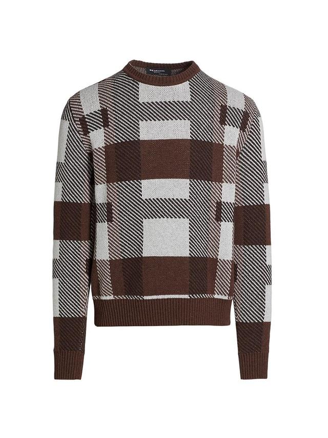 Mens Checked Cashmere Sweater Product Image