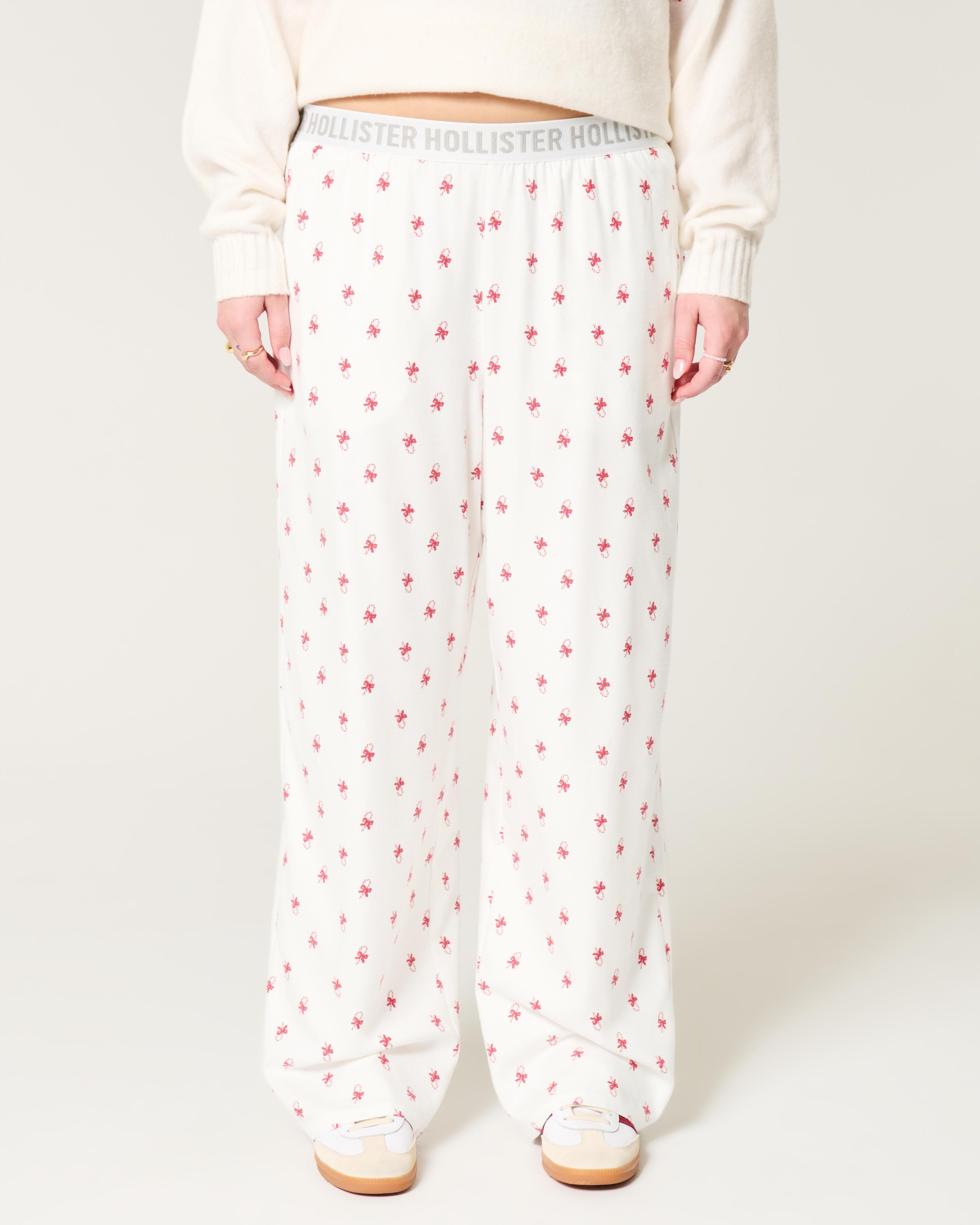 24/7 Wide-Leg Flannel Pajama Pants Product Image