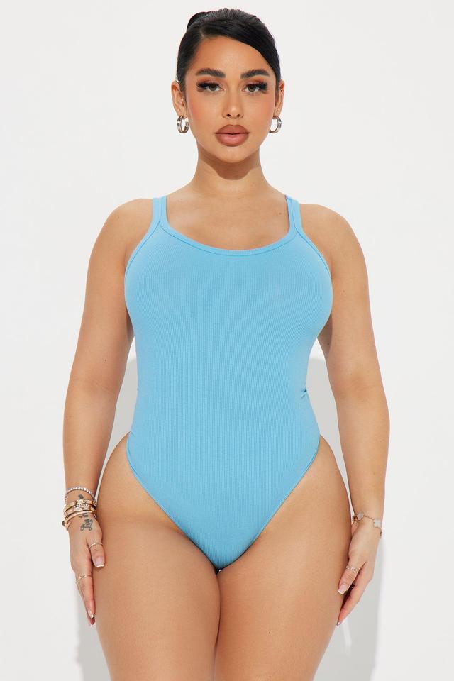 Desiree Scoop Neck Bodysuit - SkyBlue Product Image