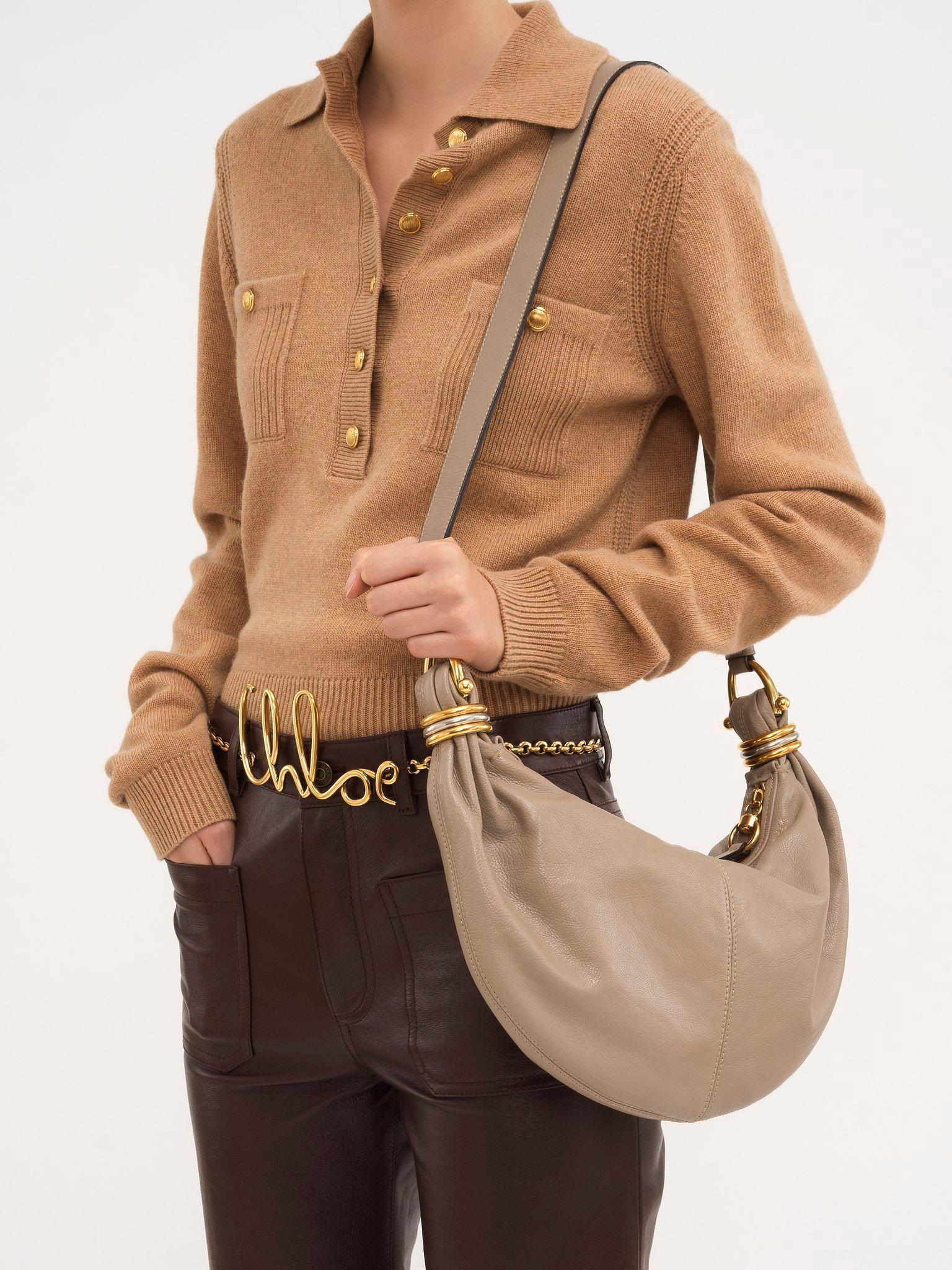 Small Bracelet Hobo bag in grained leather Product Image