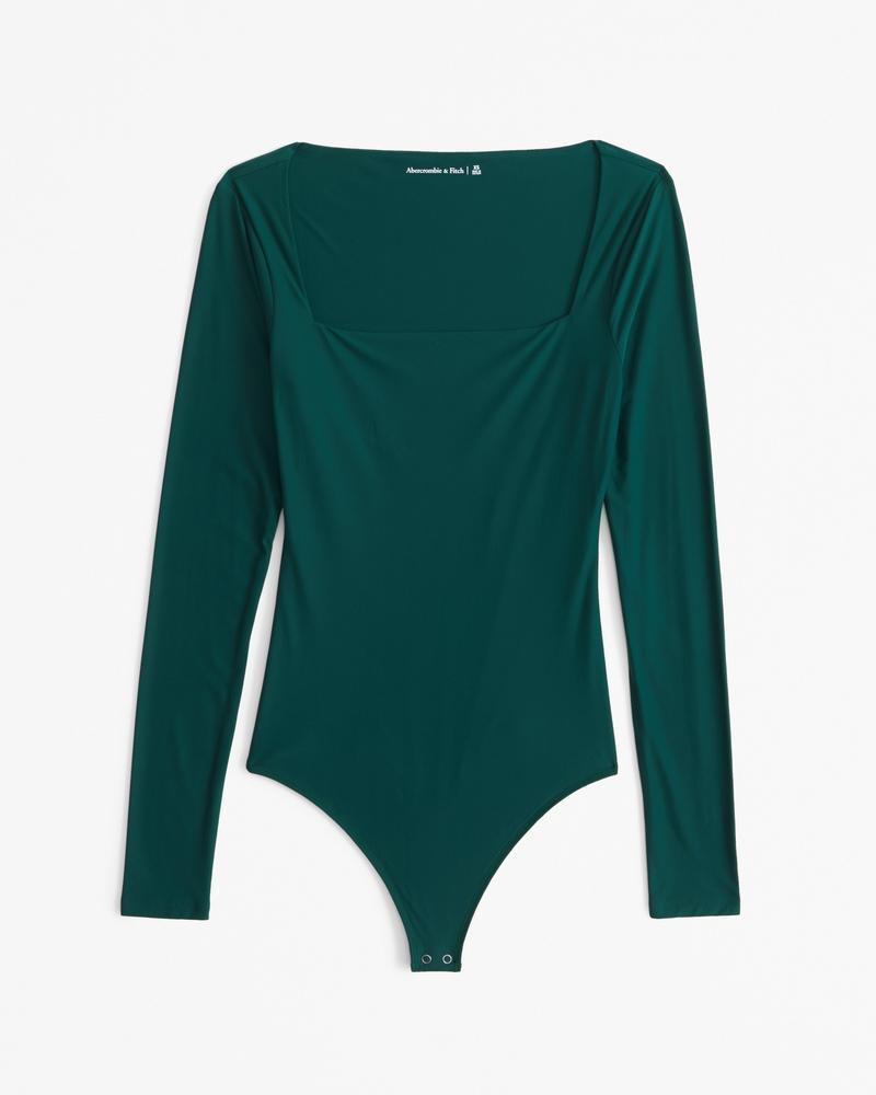 Soft Matte Seamless Long-Sleeve Squareneck Bodysuit Product Image