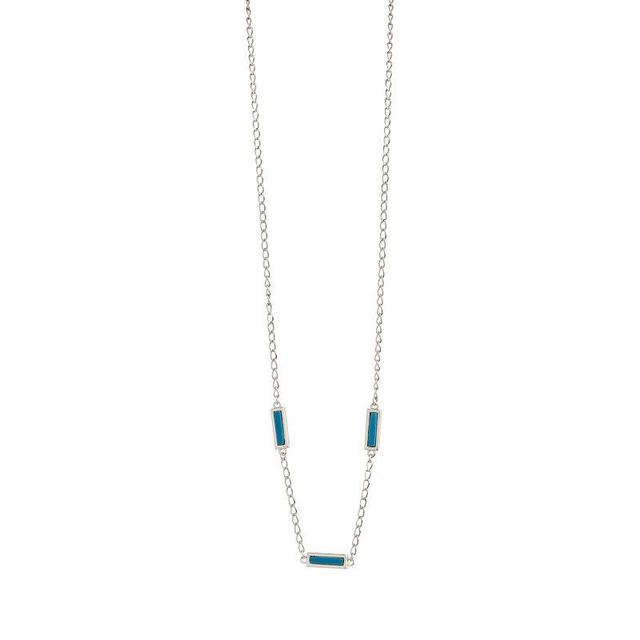 MC Collective Blue Accent Necklace, Womens, Silver Tone Product Image