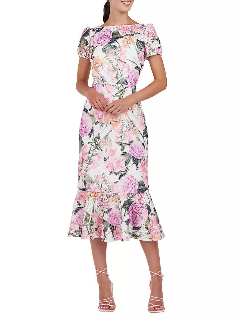 Fern Floral Lace Midi-Dress Product Image