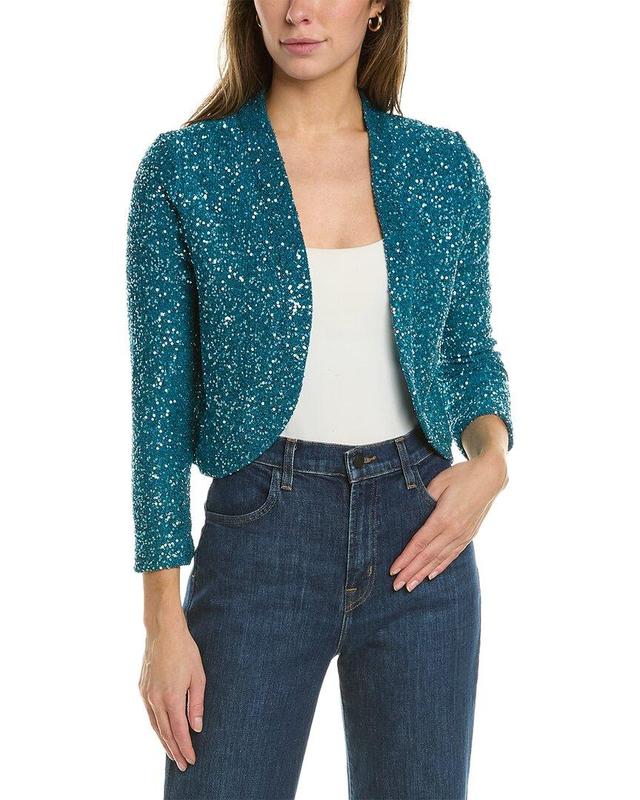 Sequin Bolero Cardigan In Blue Product Image