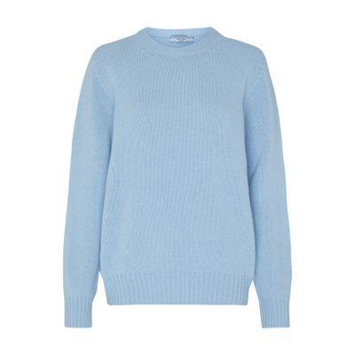 Wool And Cashmere Round Neck Sweater In Blue Product Image