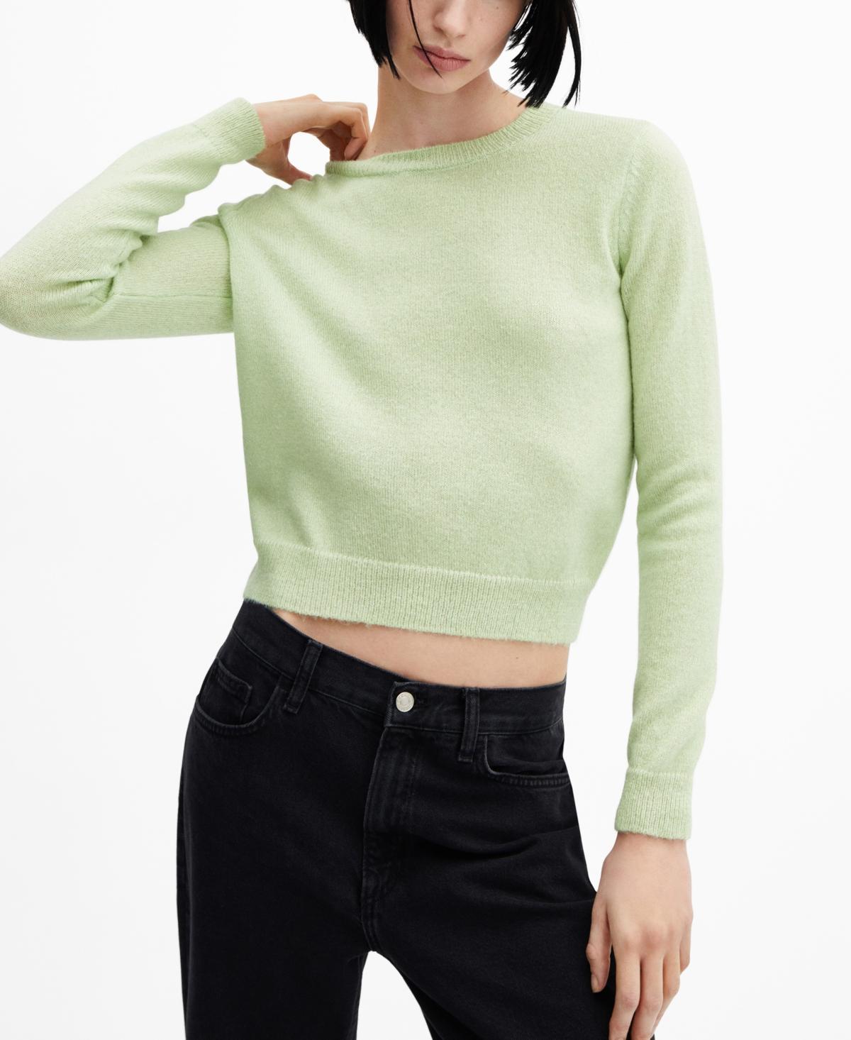 MANGO Crewneck Crop Pullover Sweater Product Image