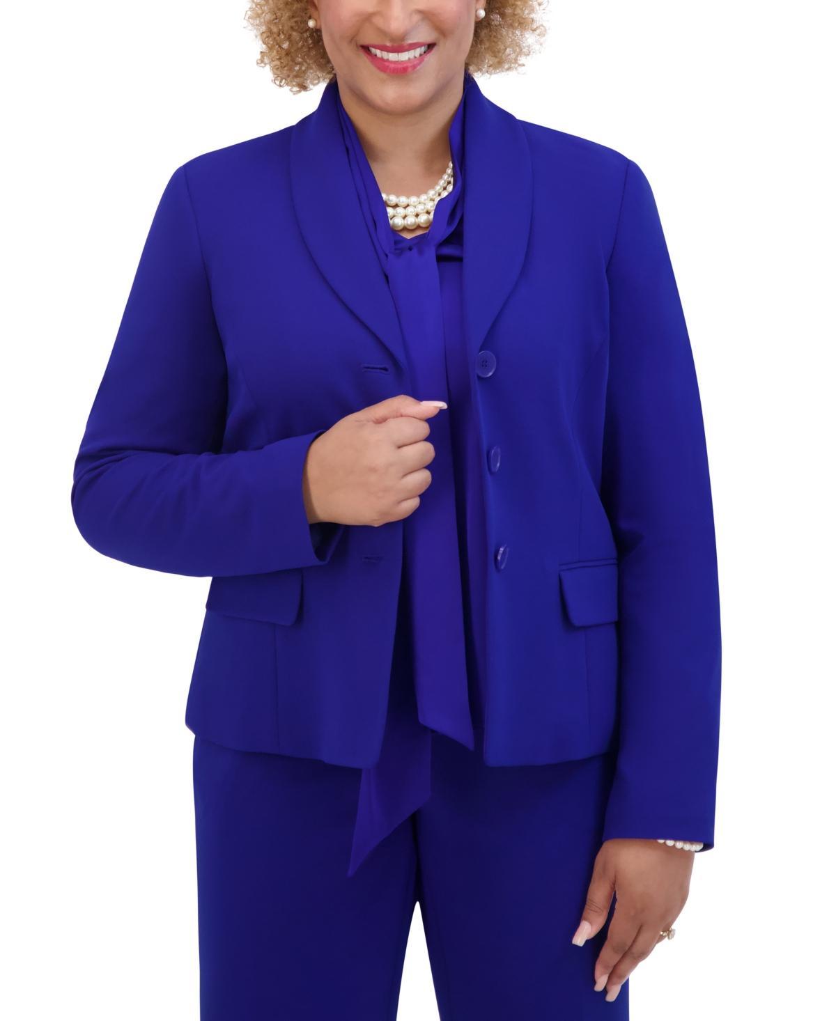 Kasper Womens Shawl-Collar Crepe Blazer Product Image