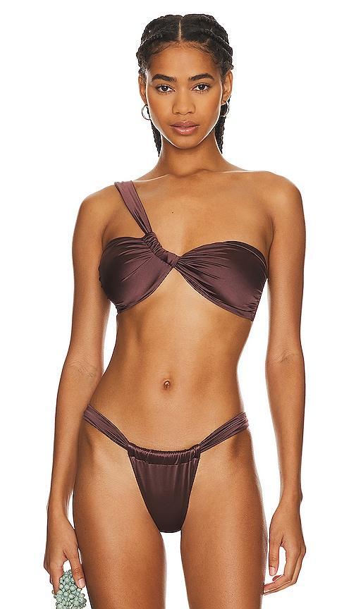 Good American Bali Top in Brown. Product Image