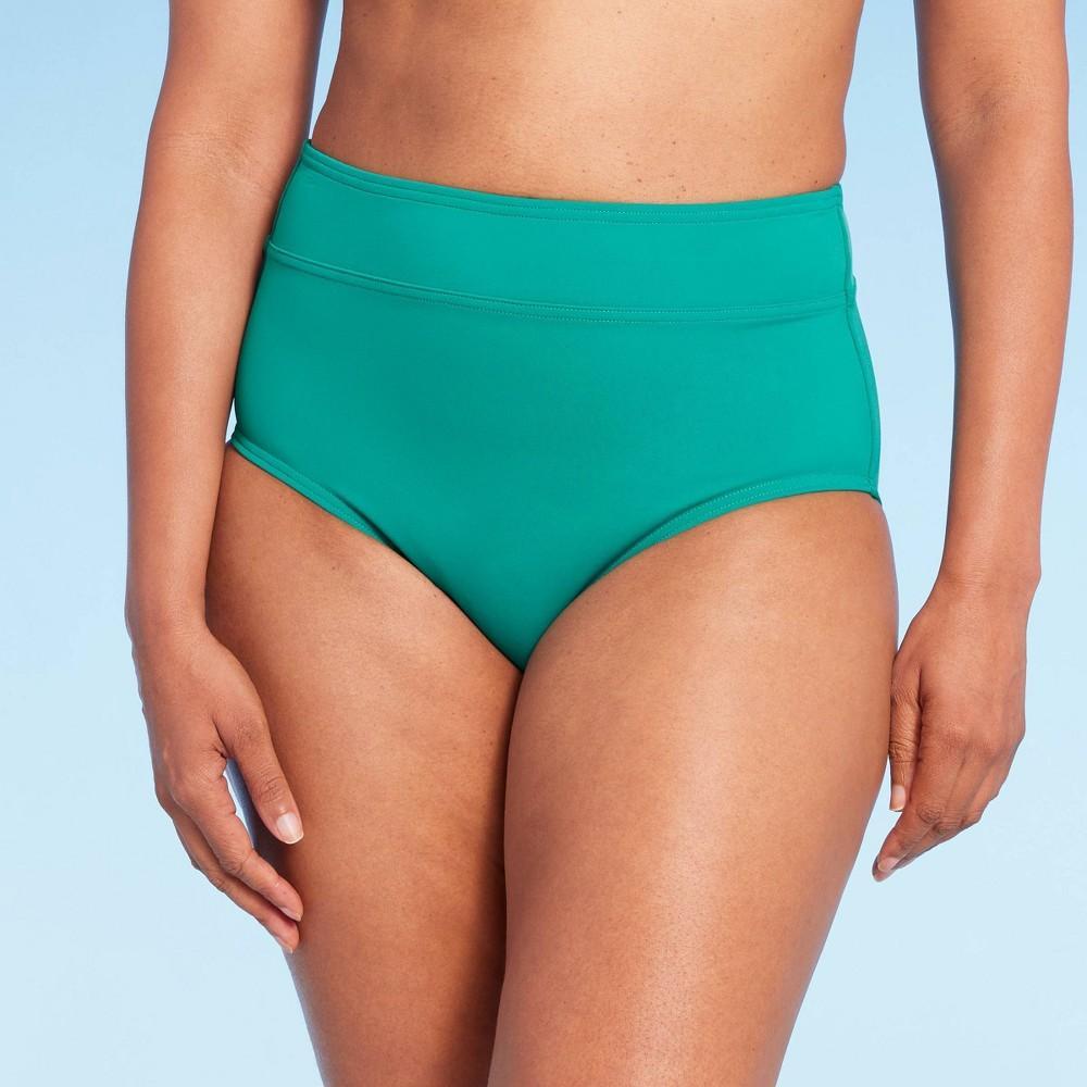 Lands End Womens UPF 50 Full Coverage Tummy Control High Waist Bikini Bottom L Product Image