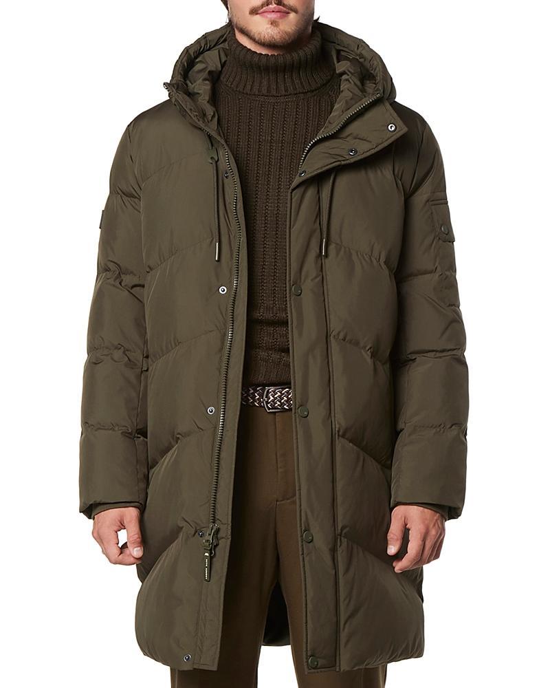 Andrew Marc Sullivan Chevron Quilted Knee Length Parka with Hood Product Image