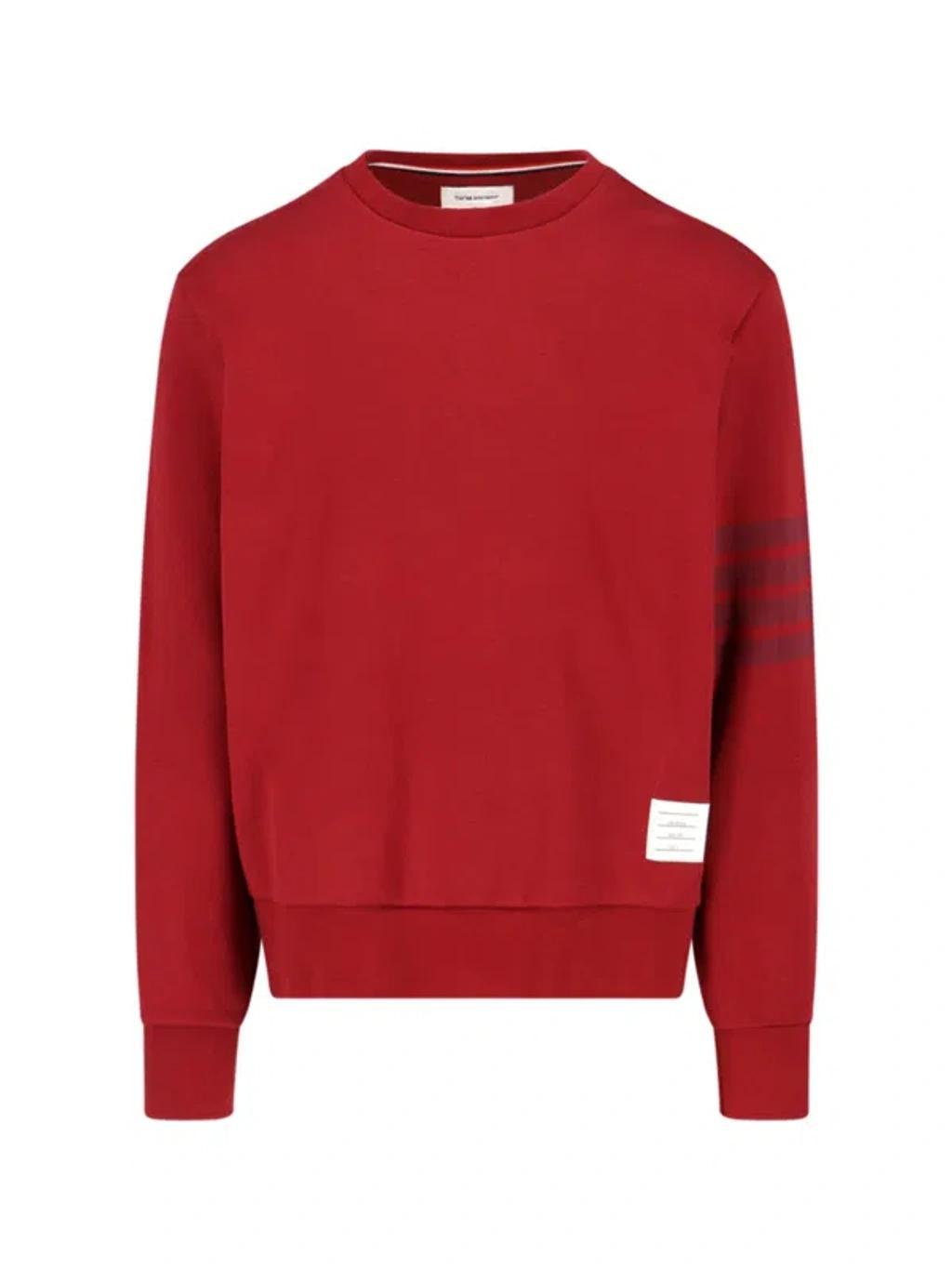 Tonal 4-bar Crew Neck Sweatshirt In Red Product Image