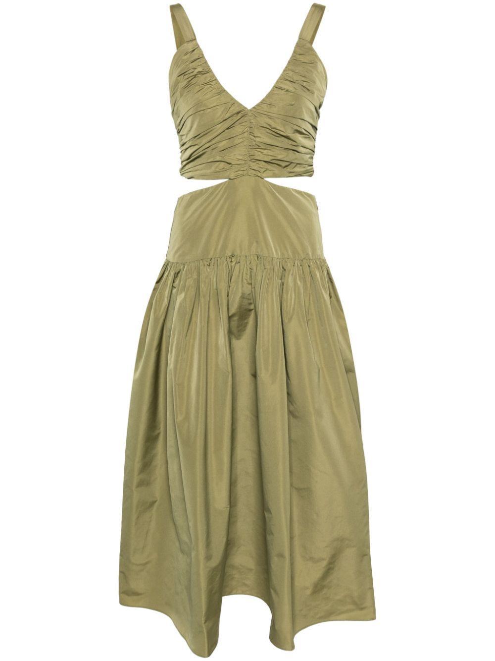 cut-out taffeta maxi dress Product Image