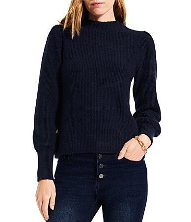 NIC  ZOE Ribbed Mock Neck Long Sleeve Waffle Stitch Knit Sweater product image