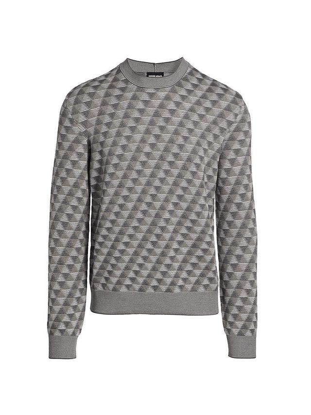 Mens Geo Print Crewneck Sweater Product Image