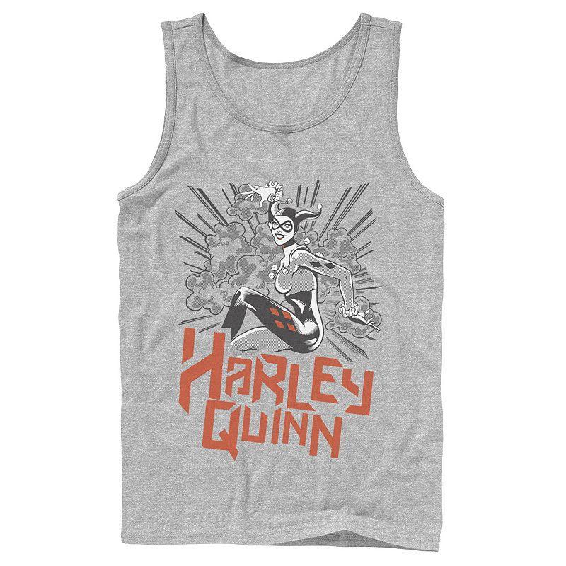 Mens DC Comics Harley Quinn Action Pose Tank Top Grey Product Image