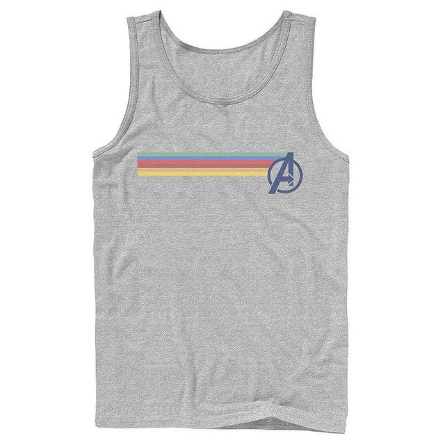 Mens Marvel Avengers Rainbow Colors Classic Logo Tank Top Athletic Grey Product Image