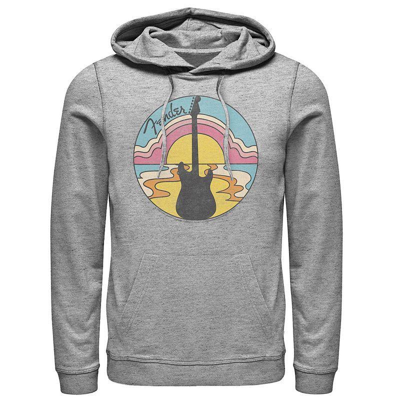 Mens Fender Groovy Sunset Logo Hoodie Athletic Grey Product Image