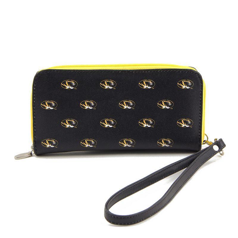 Eagles Wings Womens Missouri Tigers Zip-Around Wristlet Wallet - Black Product Image