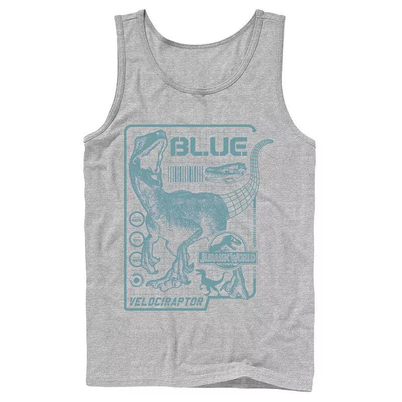 Mens Jurassic World Two Blue Raptor Schematic Tank Top Product Image