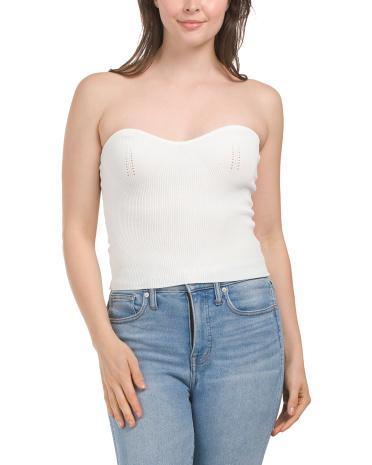 Strapless Knit Top For Women Product Image