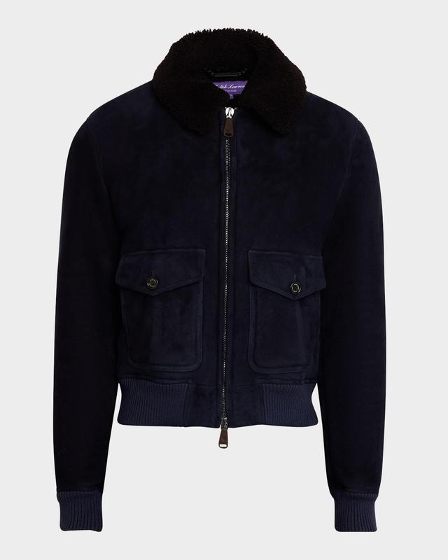 Men's Shearling Bomber Jacket Product Image