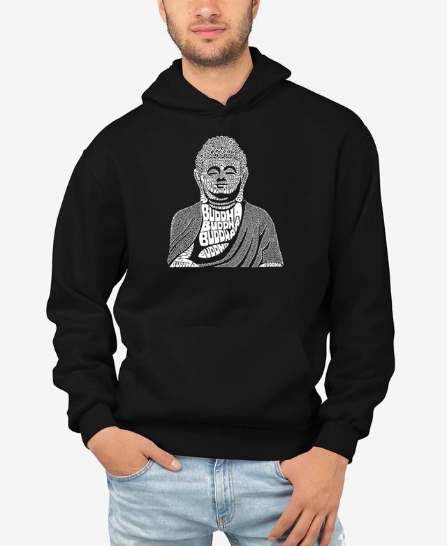 La Pop Art Mens Buddha Word Art Hooded Sweatshirt Product Image