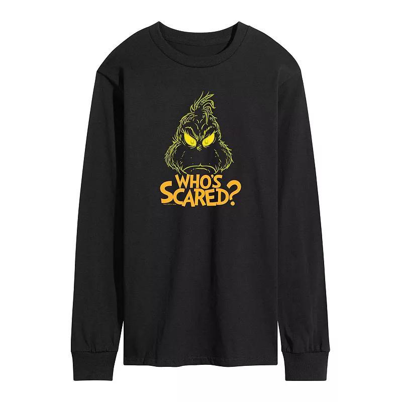 Mens Dr. Seuss Grinch Whos Scared Long Sleeve Graphic Tee Product Image