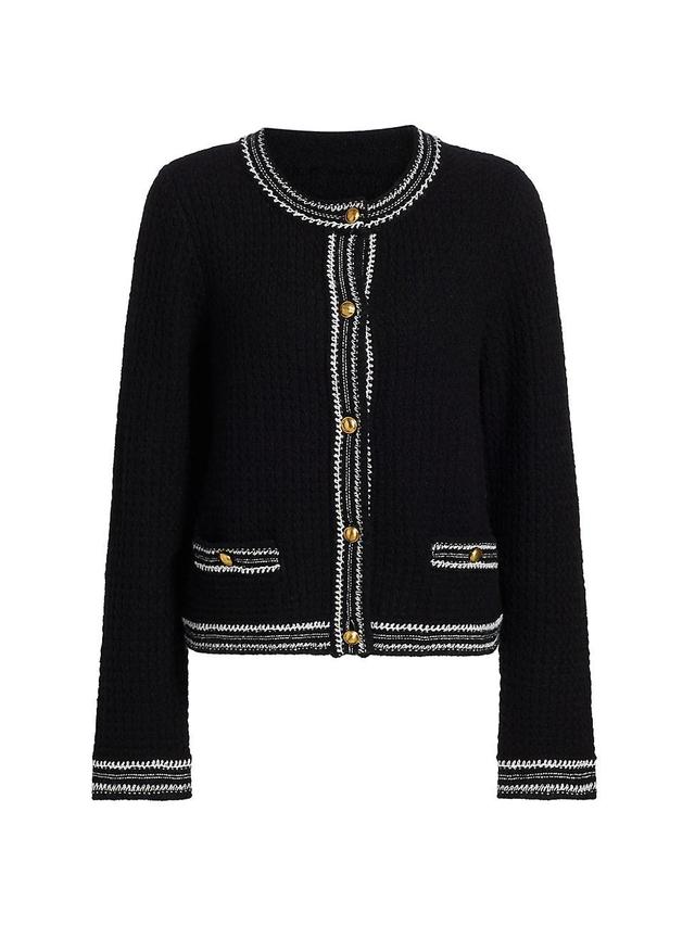 Womens Contrast-Trim Cardigan Product Image