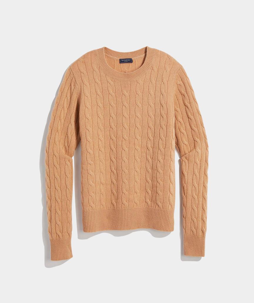 Cashmere Classic Cable Crewneck Sweater Product Image