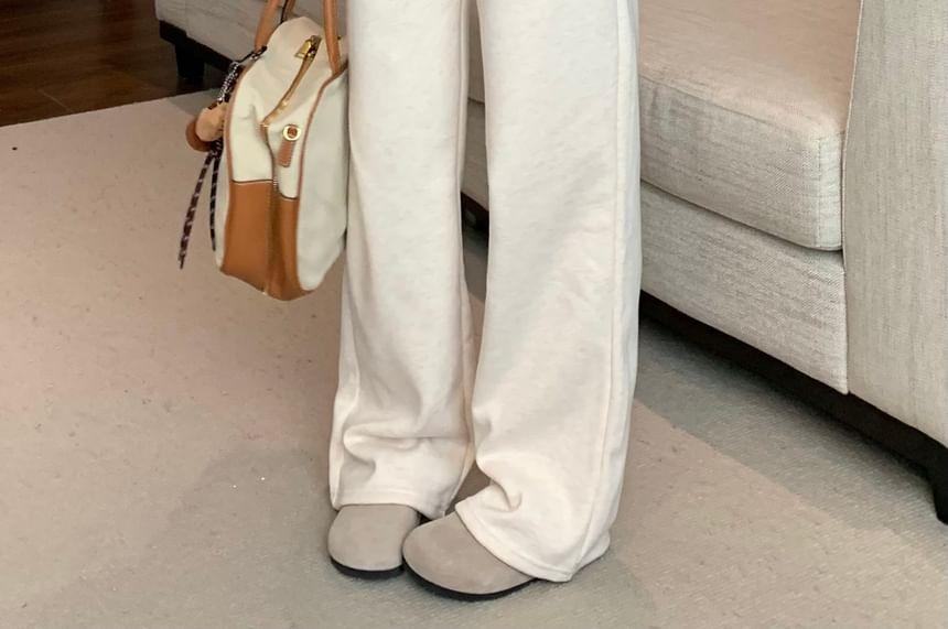 High Waist Plain Wide Leg Pants Product Image