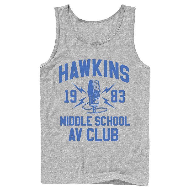 Mens Stranger Things Hawkins Middle School AV Club 1983 Tank Top Athletic Grey Product Image