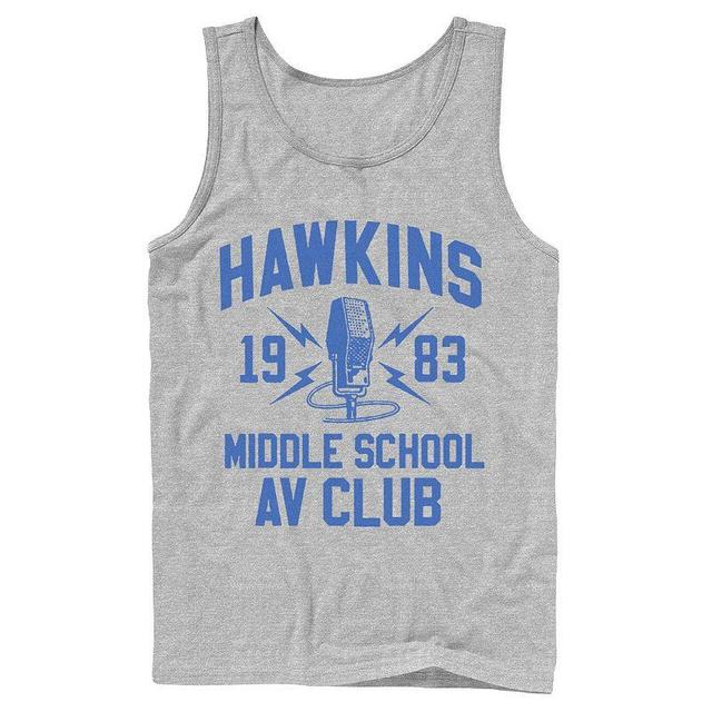 Mens Stranger Things Hawkins Middle School AV Club 1983 Tank Top Athletic Grey Product Image