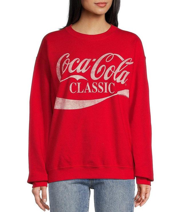 Junk Food Crewneck Long Sleeve Coca Cola Classic Fleece Sweatshirt Product Image