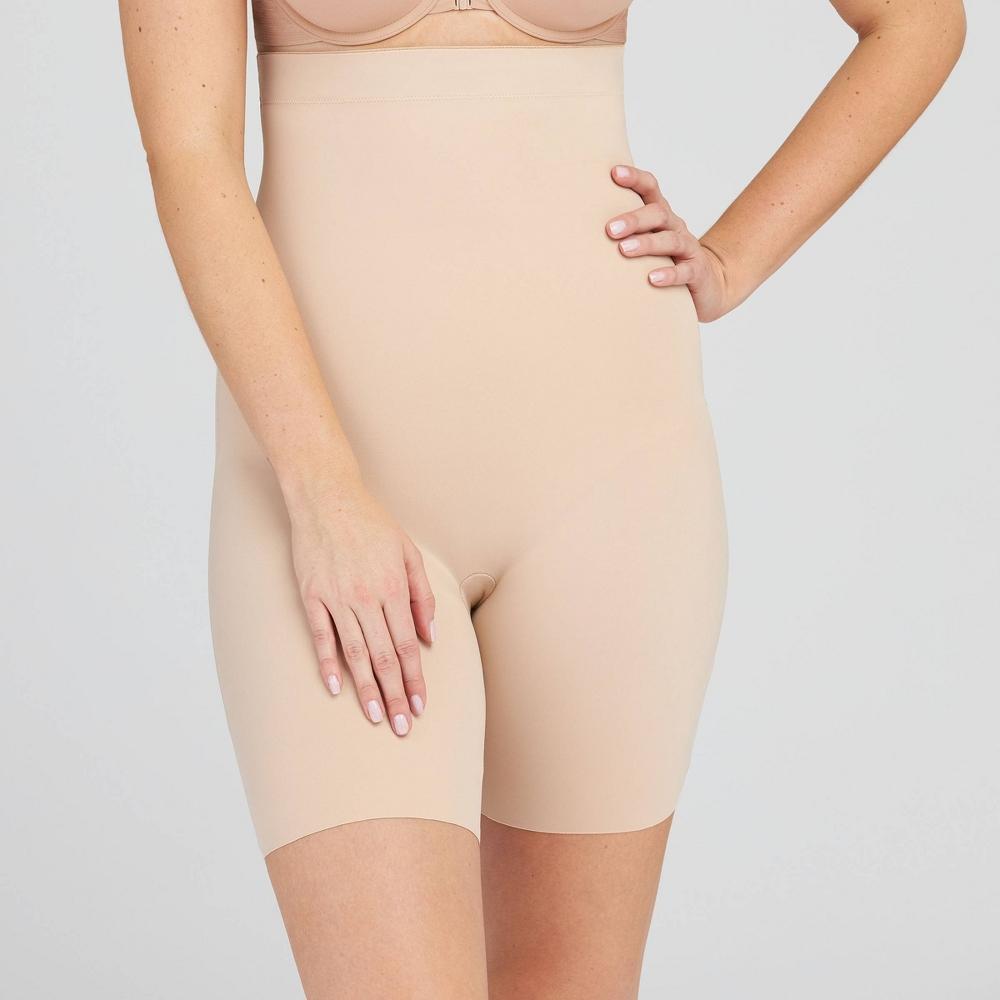 ASSETS by SPANX Womens Thintuition High-Waist Shaping Thigh Slimmer - Beige 1X Product Image