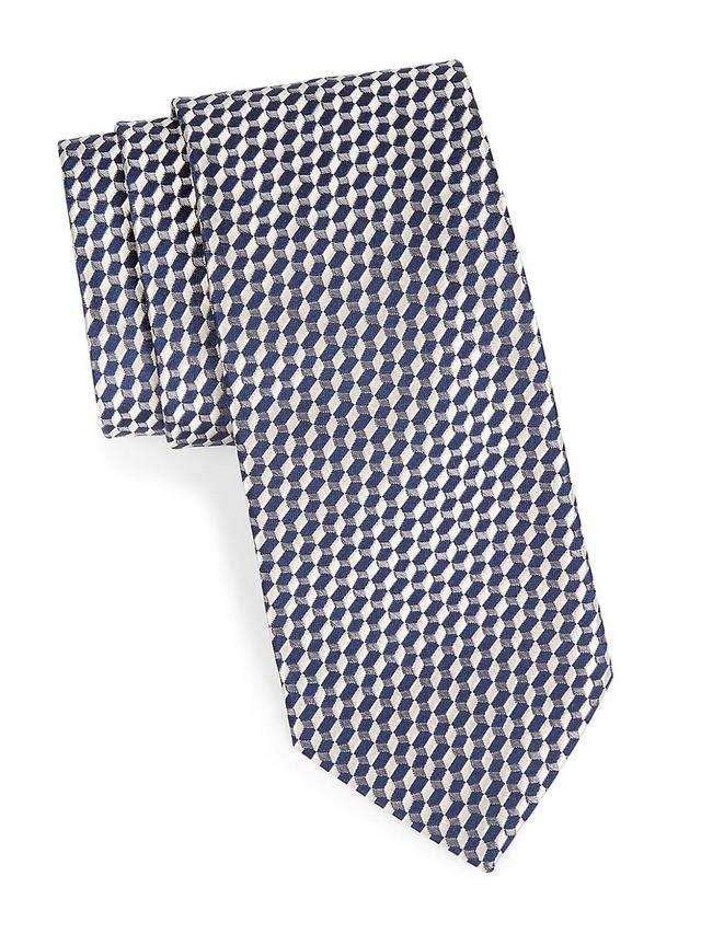 Mens Neat Geo Block Silk Jacquard Tie Product Image