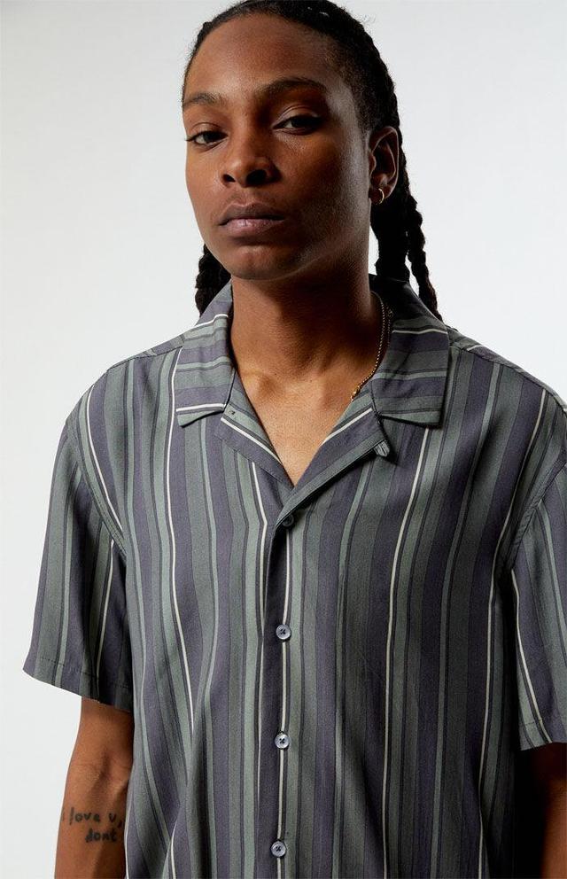 Men's Viscose Stripe Camp Shirt Product Image