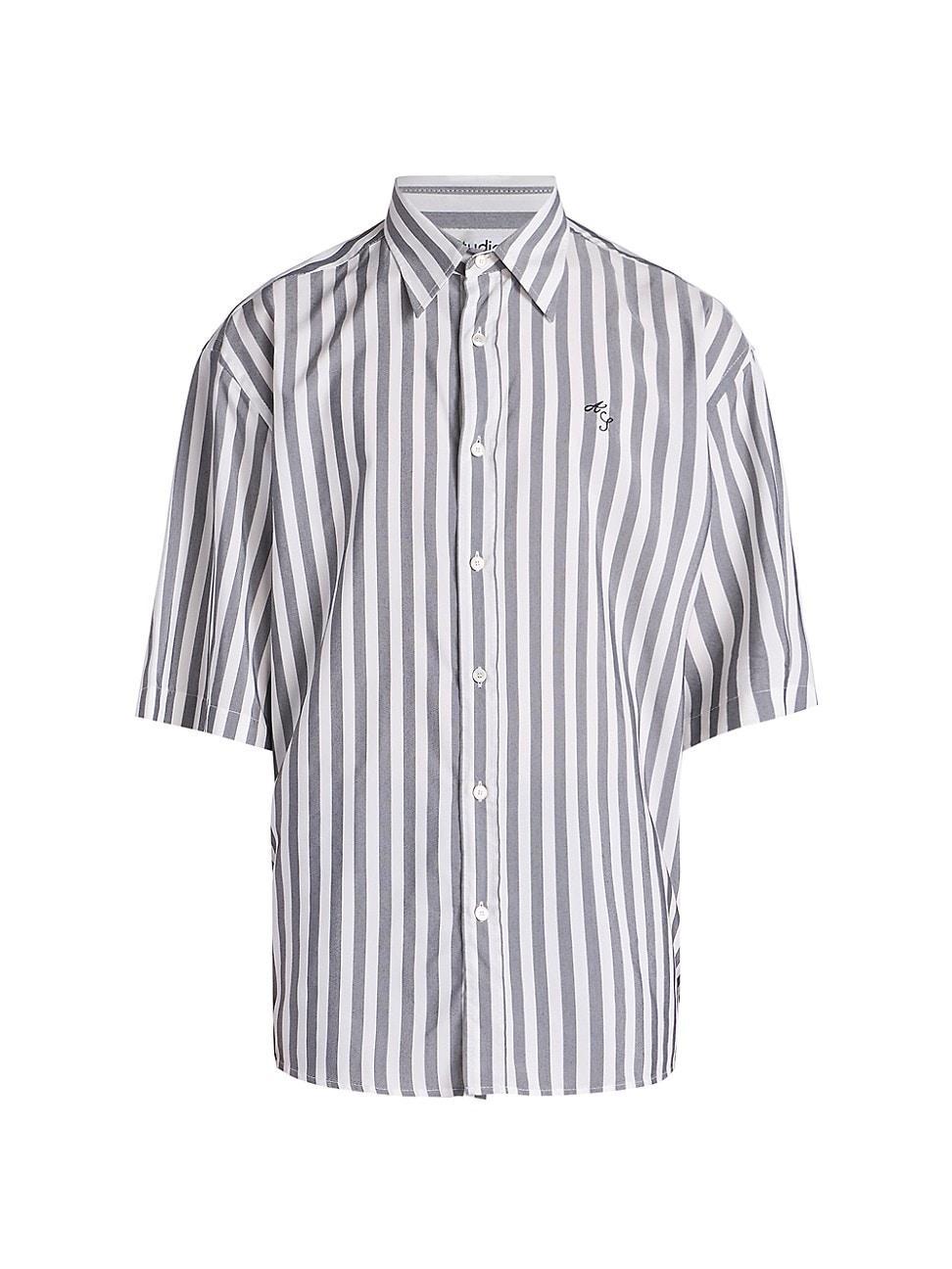 Mens Sandrok Striped Button-Front Shirt Product Image