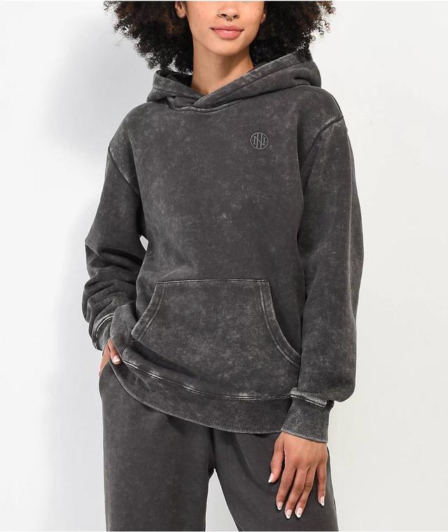 Ninth Hall Fundamentals Black Wash Relaxed Hoodie Product Image