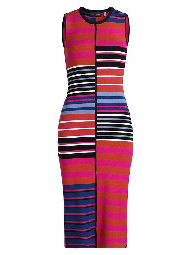 Womens The Selina Striped Knit Midi-Dress Product Image