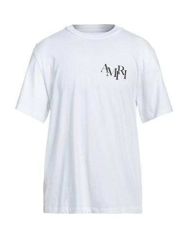 White Printed T-shirt In White/black Product Image