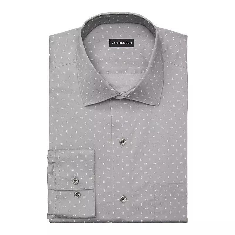 Mens Van Heusen Ultra Wrinkle-Free Slim-Fit Dress Shirt Grey Product Image