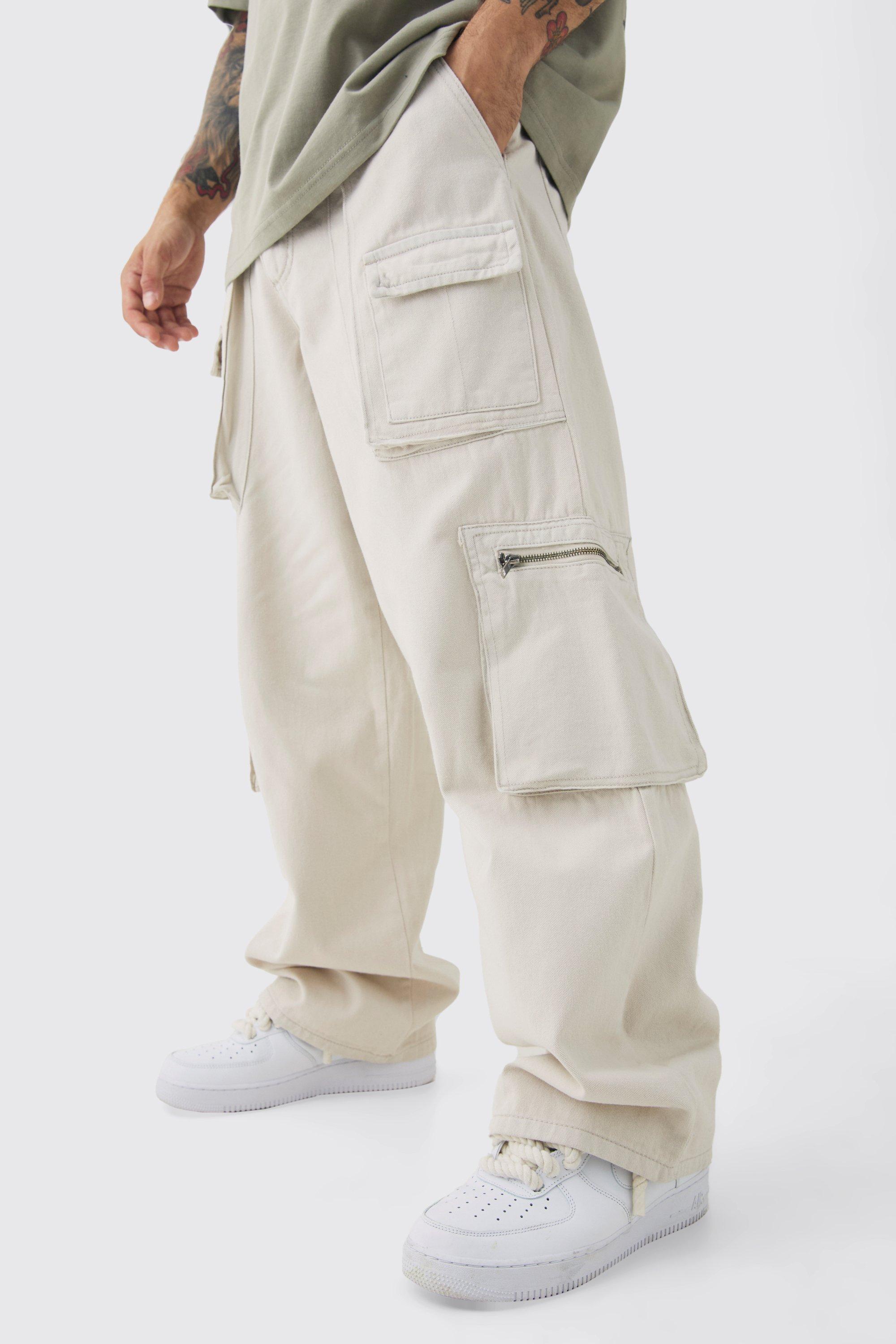 Fixed Waist Washed Baggy Cargo Trouser | boohooMAN USA Product Image