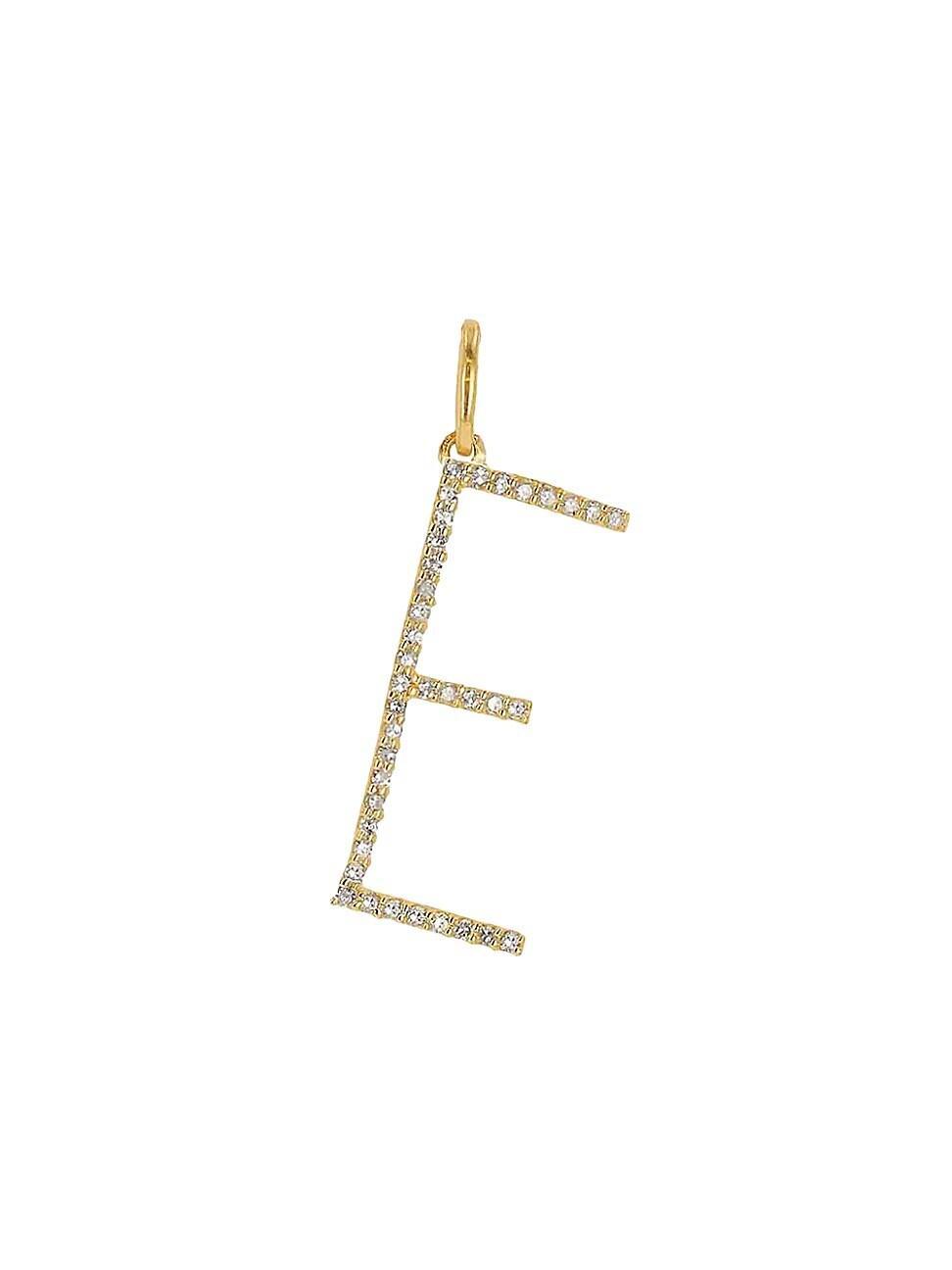 Womens 14K Yellow Gold & 0.16 TCW Diamond Oversized Initial Pendant Product Image