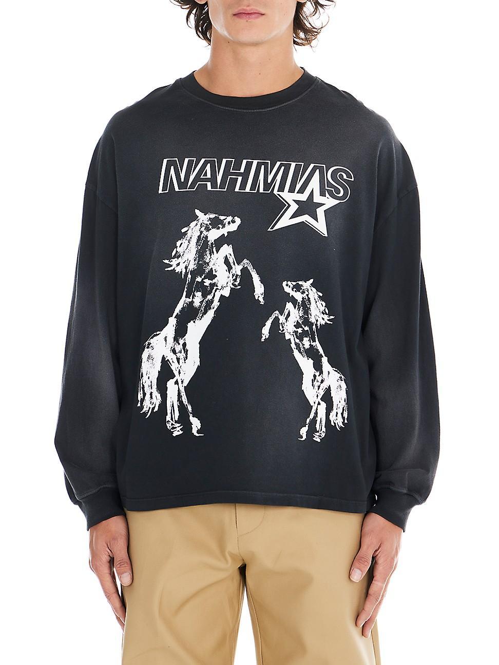 Mens Logo Horses Long-Sleeve T-Shirt Product Image