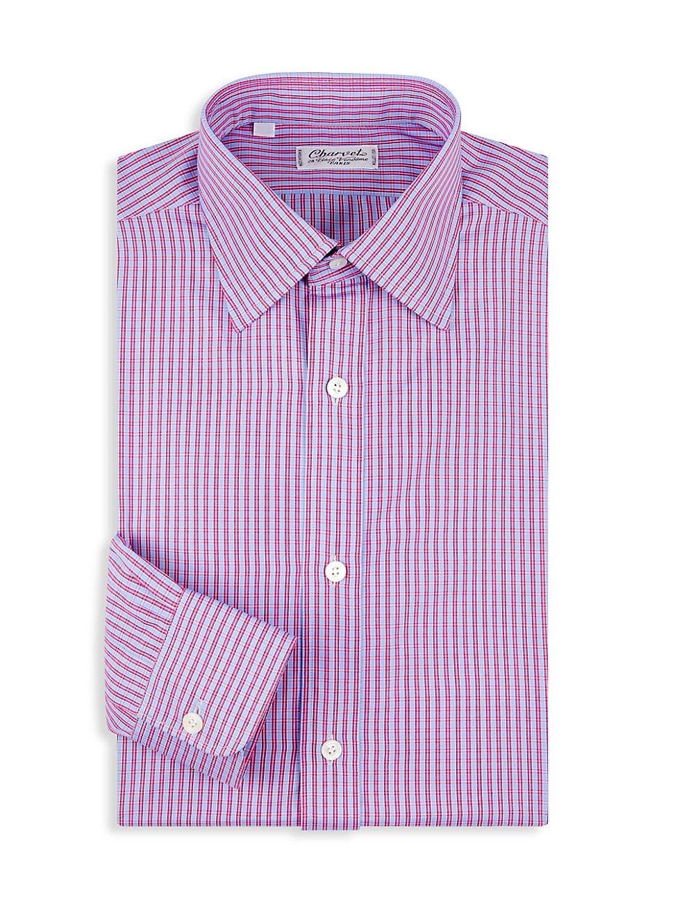 Mens Check Cotton Button-Front Shirt Product Image