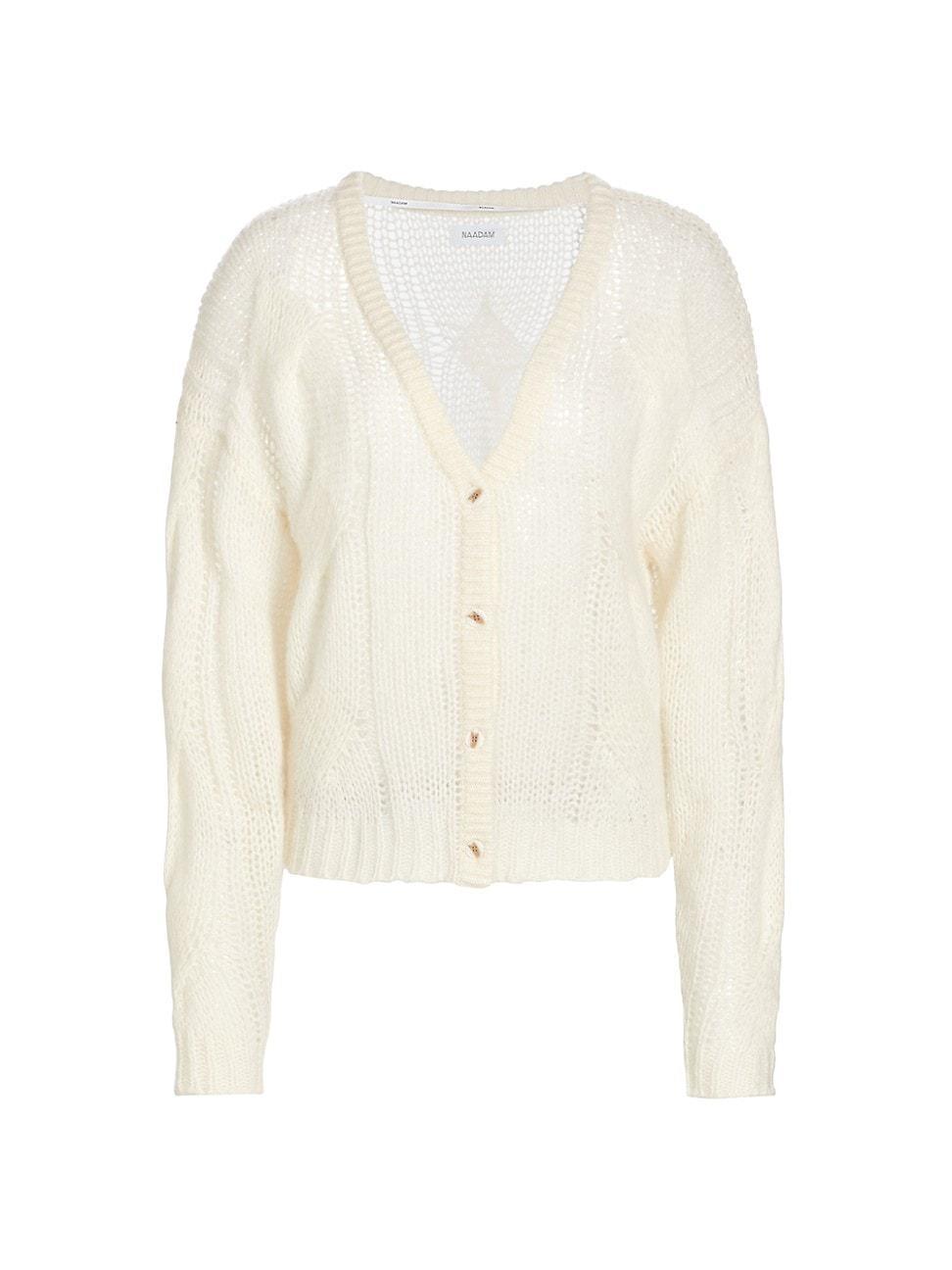 Womens Cable-Knit Wool & Cashmere Cardigan product image