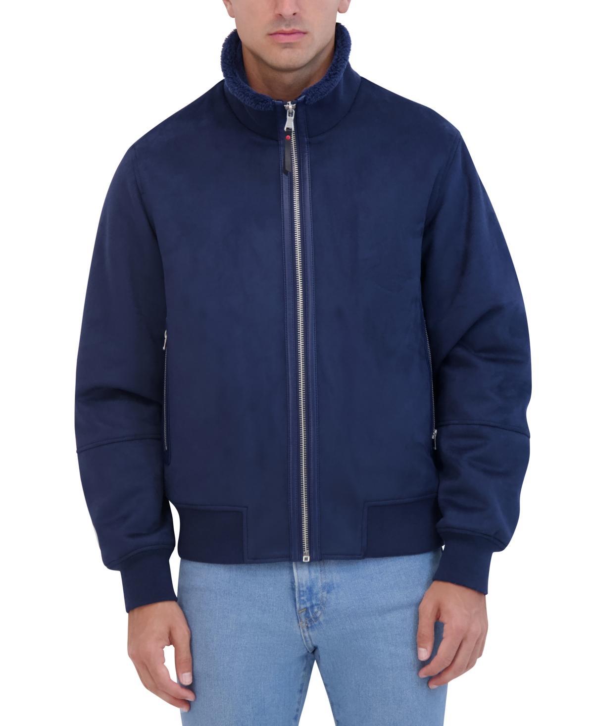 Robert Graham Mens Faux Suede Bomber with Sherpa Stand Collar Product Image